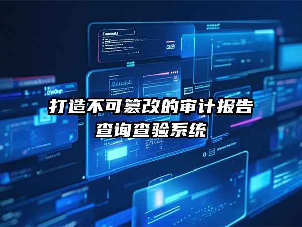 区块链+二维码：打造不可篡改的审计报告查询查验系统